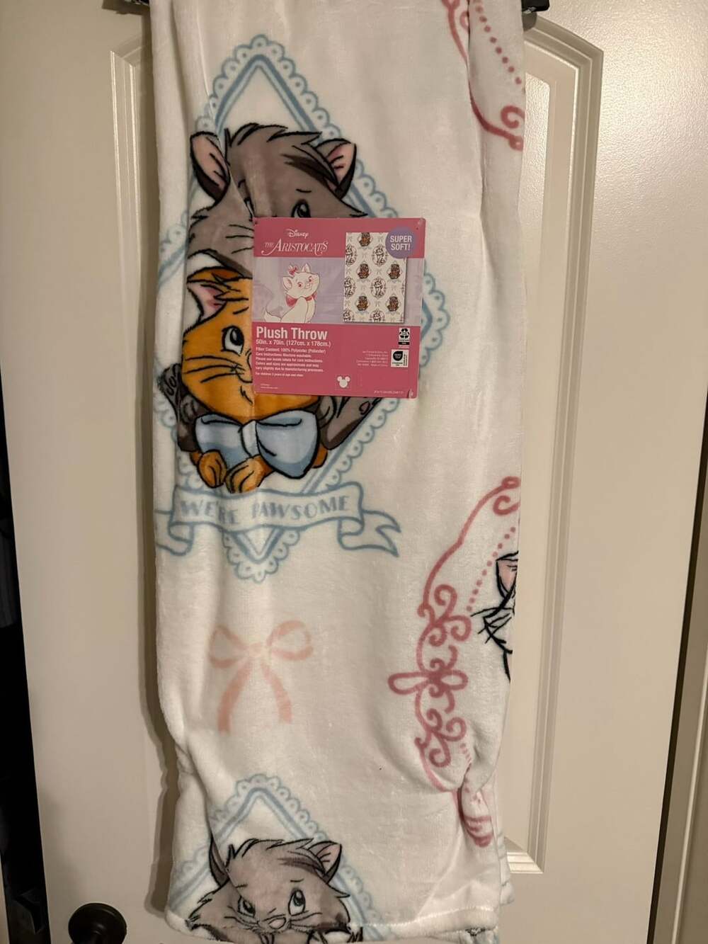 Disney The Aristocats Plush Throw Blanket 50x70 Super Soft